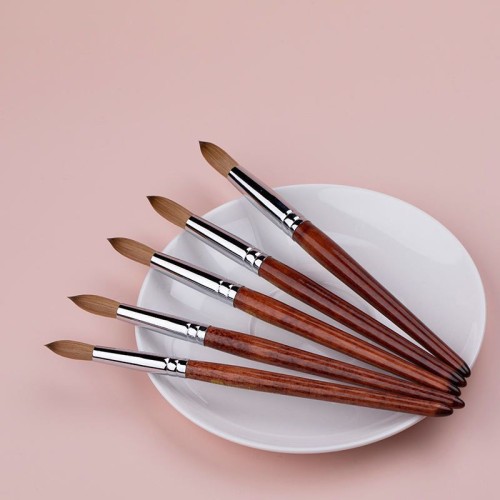 Wholesale Kolinsky Hair  Acrylic Kolinsky Nail Brushes Nail Art brush Wooden Handle