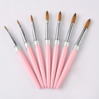 High quality nail art brush acrylic pure kolinsky nail brush wholesale nail brush metal handle