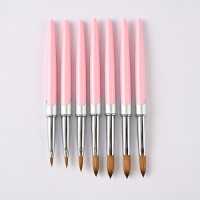 High quality nail art brush acrylic pure kolinsky nail brush wholesale nail brush metal handle